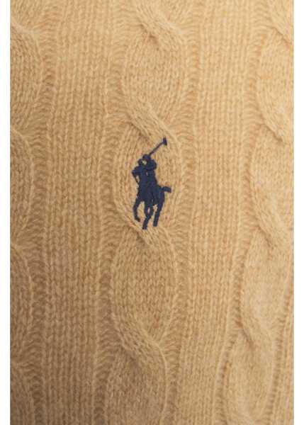 Tricouri Polo Ralph Lauren Cable knit sweater with polo collar Beige Barbati (BM 19030876) 4