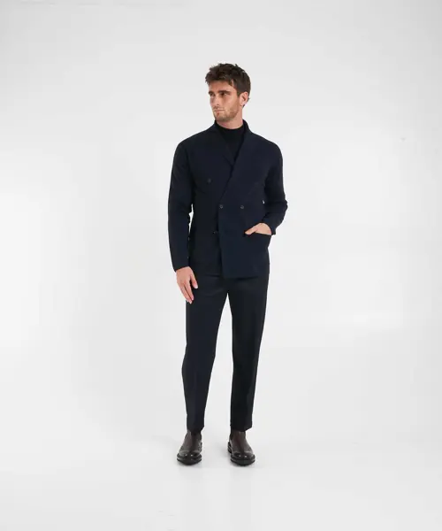 Pulovere Gender Knit sweater with high collar Blue Barbati (BM 19030897) 3