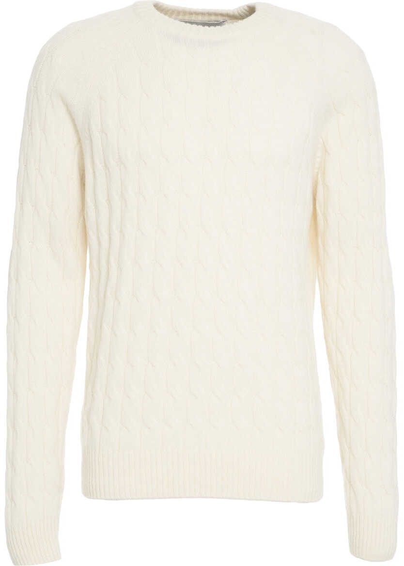 Pulovere AMARANTO Knitted sweater with cable knit pattern White Barbati (BM 19030900) 2