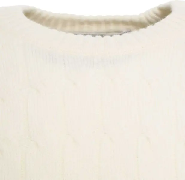 Pulovere AMARANTO Knitted sweater with cable knit pattern White Barbati (BM 19030900) 4