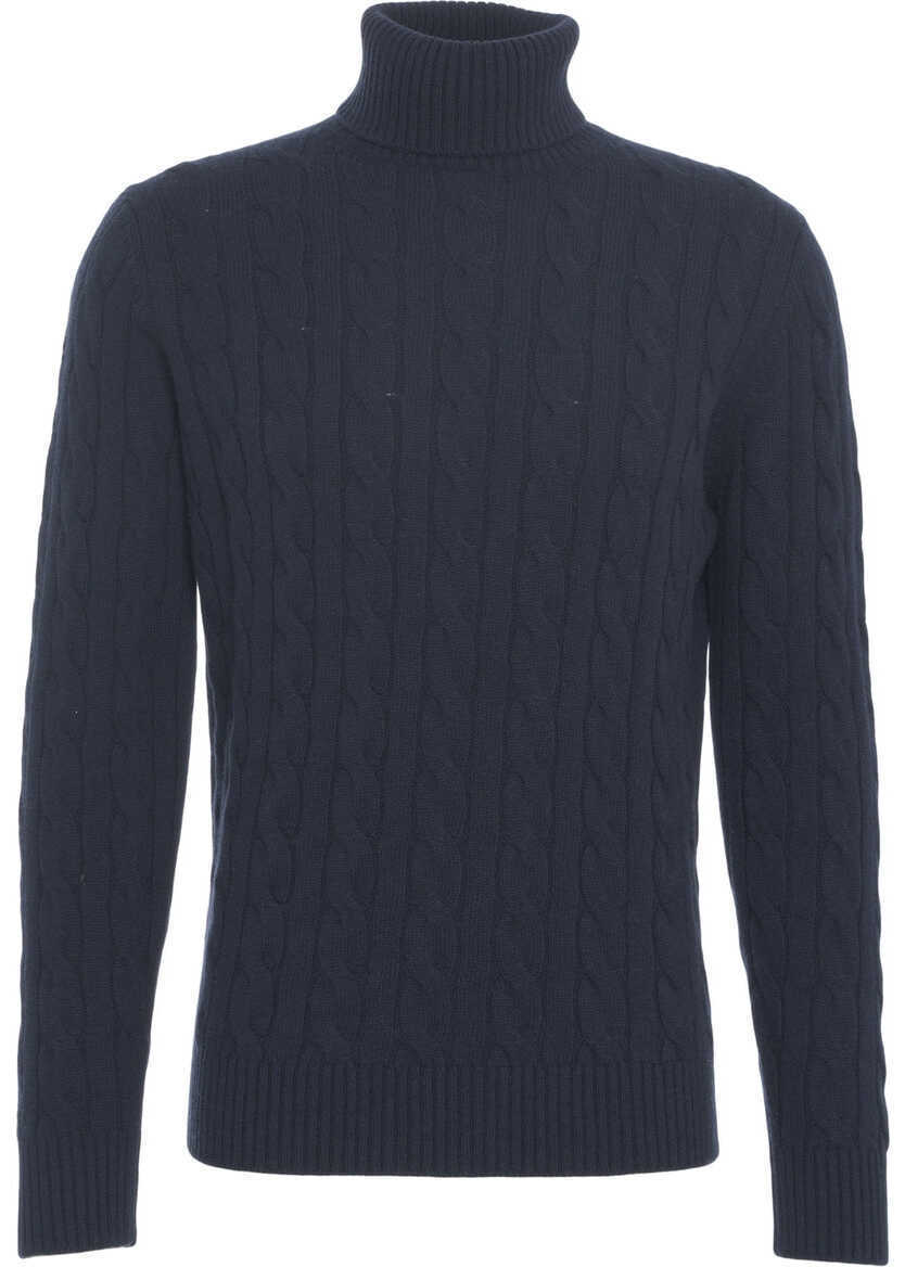 Pulovere Kangra Cable knit turtleneck sweater Blue Barbati (BM 19030903) 2