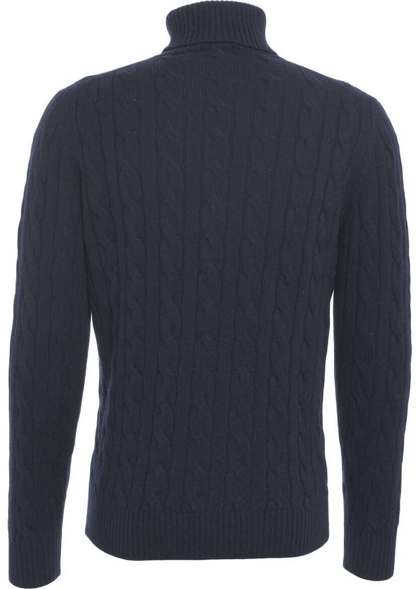 Pulovere Kangra Cable knit turtleneck sweater Blue Barbati (BM 19030903) 3