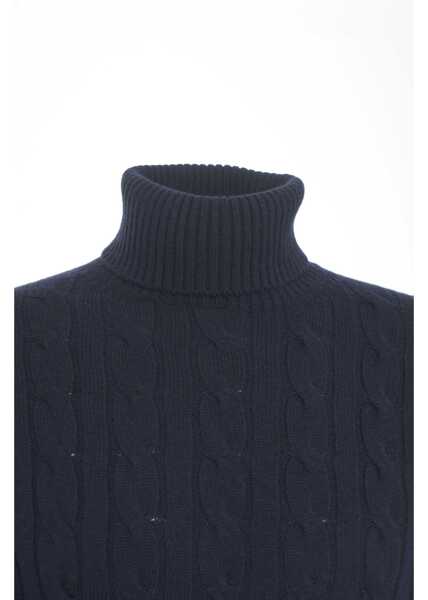 Pulovere Kangra Cable knit turtleneck sweater Blue Barbati (BM 19030903) 4