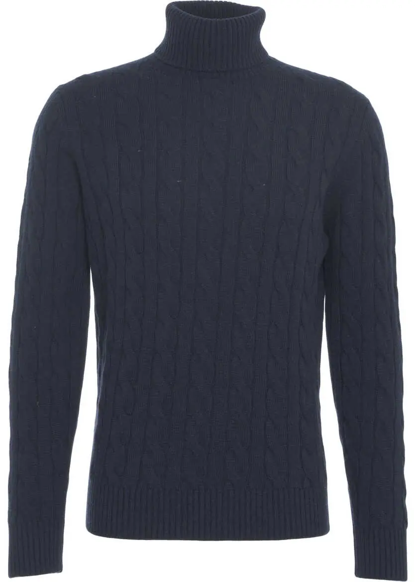 Pulovere Kangra Cable knit turtleneck sweater Blue Barbati (BM 19030903) 1