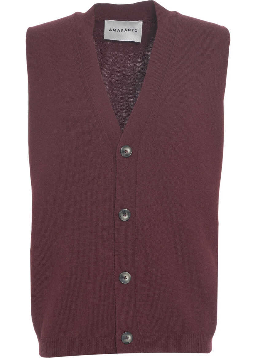 Pulovere casual AMARANTO Knitted vest with V-neck Purple Barbati (BM 19030918) 2