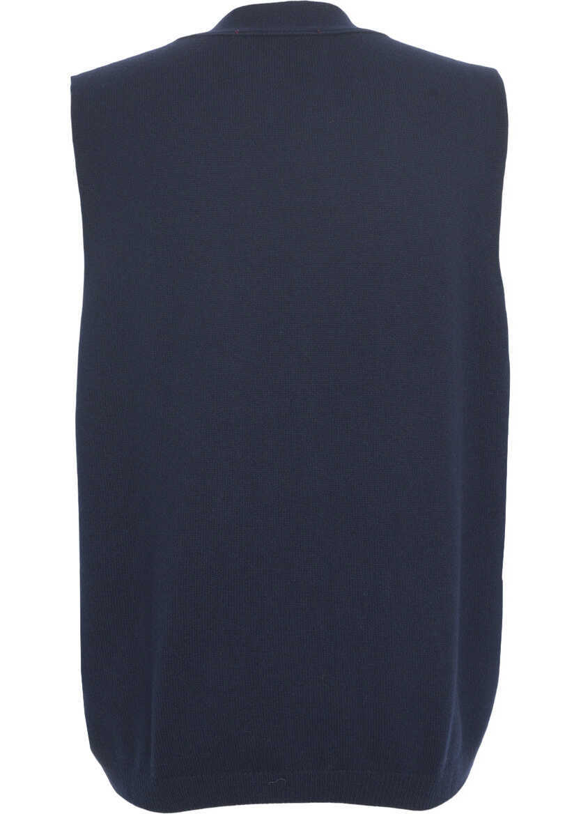 Pulovere casual AMARANTO Knitted vest with V-neck Blue Barbati (BM 19030918) 3