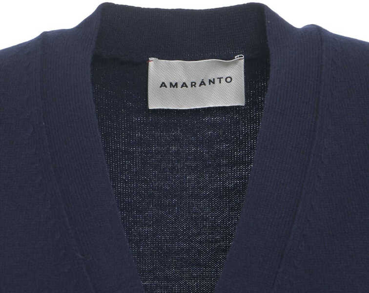 Pulovere casual AMARANTO Knitted vest with V-neck Blue Barbati (BM 19030918) 4