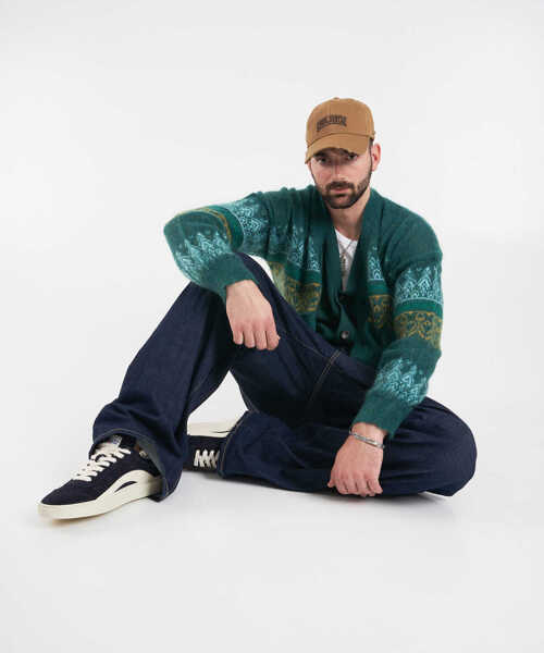 Pulovere casual AMARANTO Knitted vest with V-neck Green Barbati (BM 19030918) 4