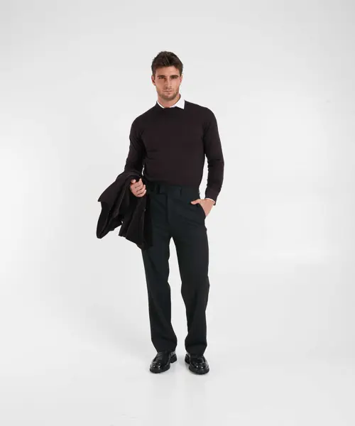 Pulovere Paolo Pecora Mock neck sweater Brown Barbati (BM 19030939) 3