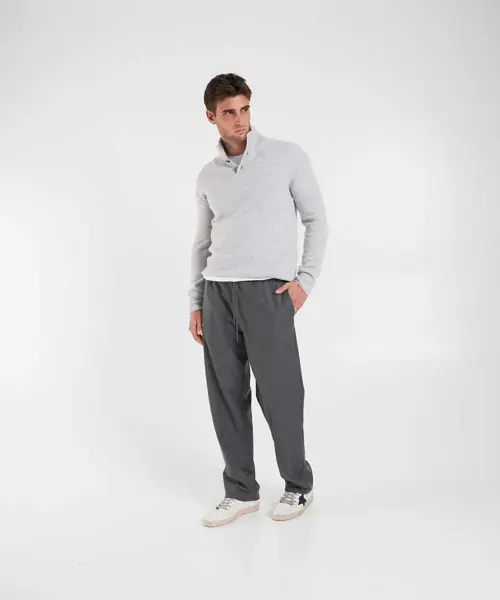 Pulovere Dondup Cashmere sweater with stand-up collar Grey Barbati (BM 19030954) 3