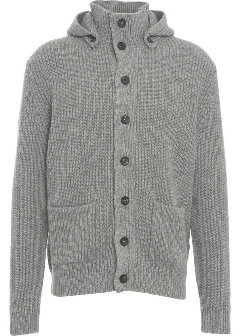 Cardigane Gender Ribbed cardigan with hood Grey Barbati (BM 19030975) 2