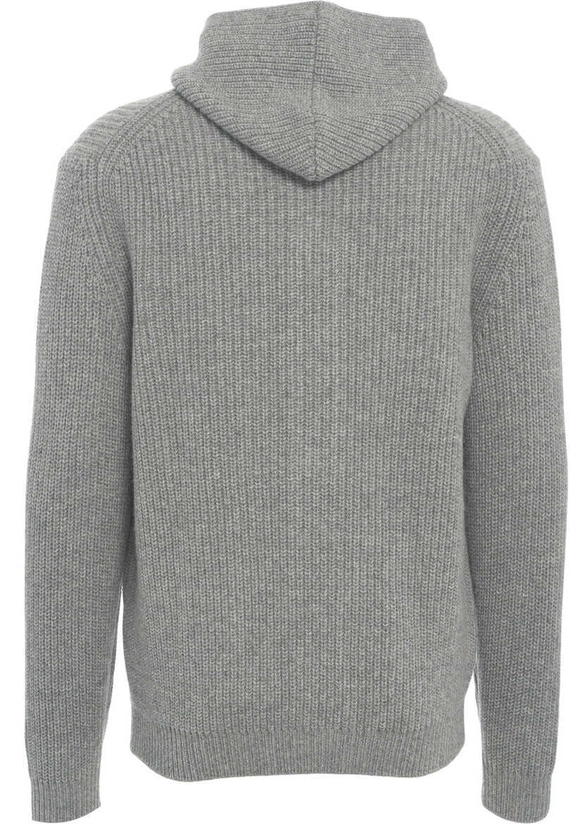 Cardigane Gender Ribbed cardigan with hood Grey Barbati (BM 19030975) 4