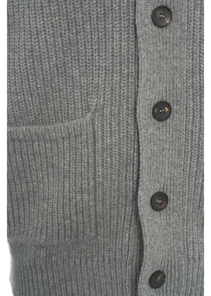 Cardigane Gender Ribbed cardigan with hood Grey Barbati (BM 19030975) 6