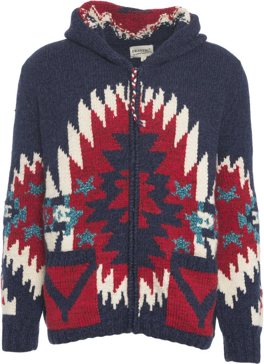 Pulovere casual Frantic Hooded knit jacket Blue Barbati (BM 19030981) 1