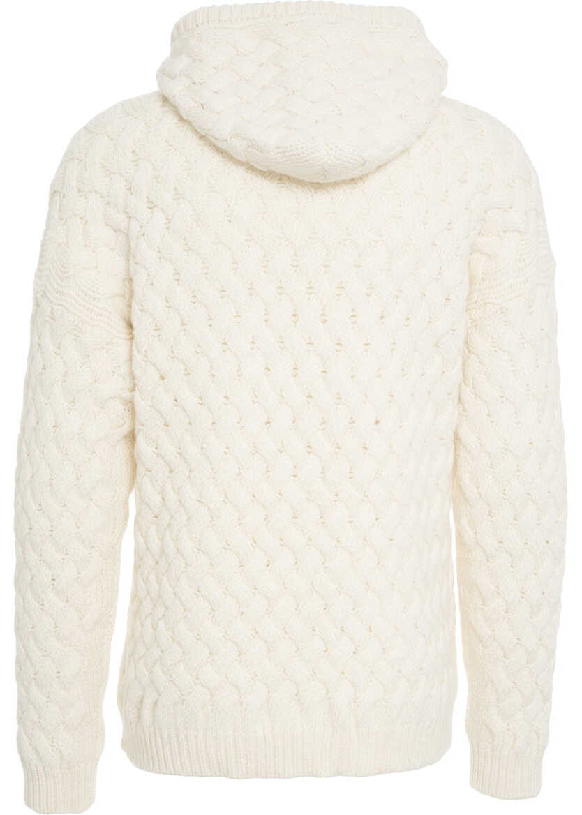 Bluze de trening AMARANTO Cable knit hoodie White Barbati (BM 19030993) 3