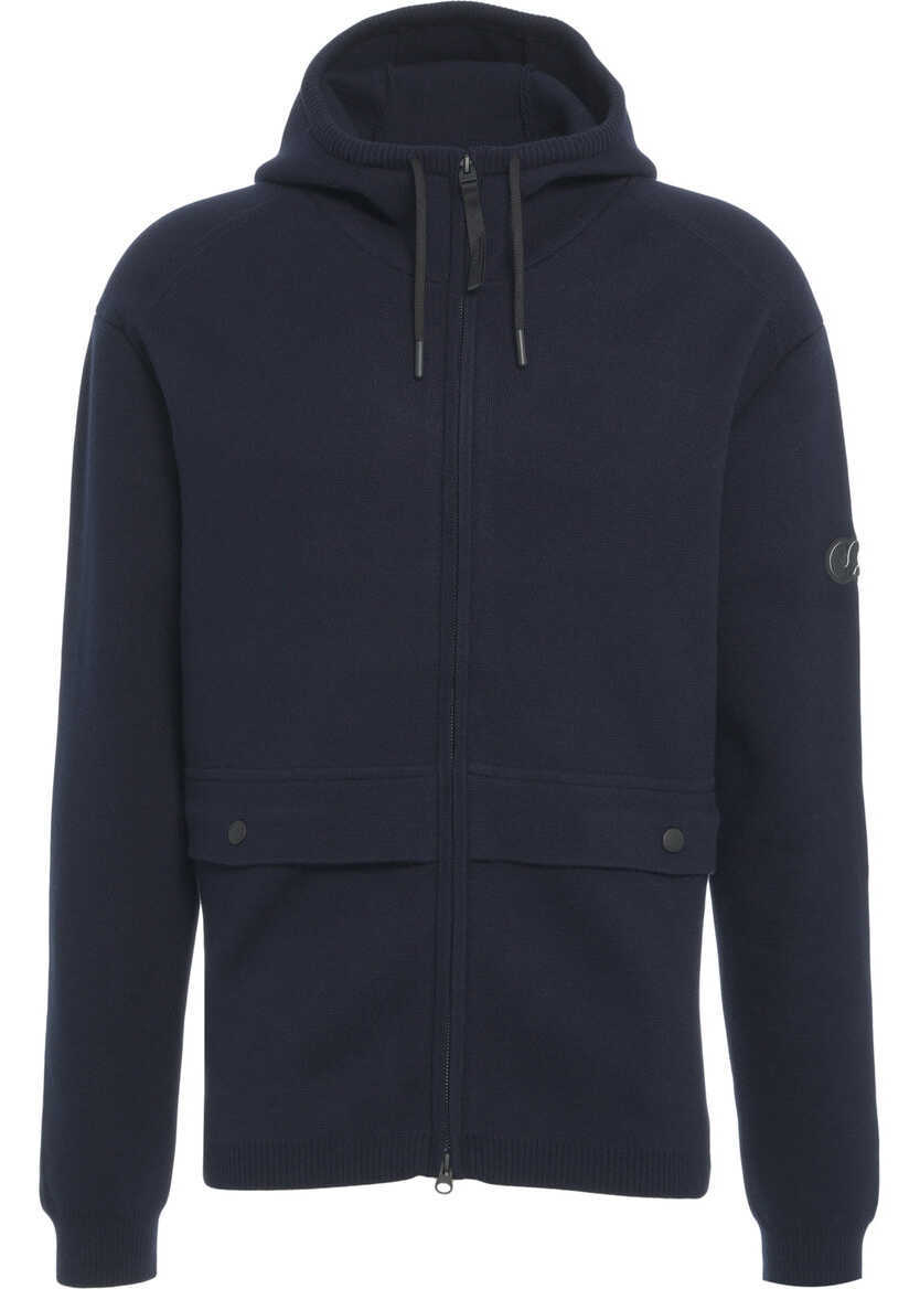 Jachete AlphaTauri Knit hooded jacket Blue Barbati (BM 19031014) 2