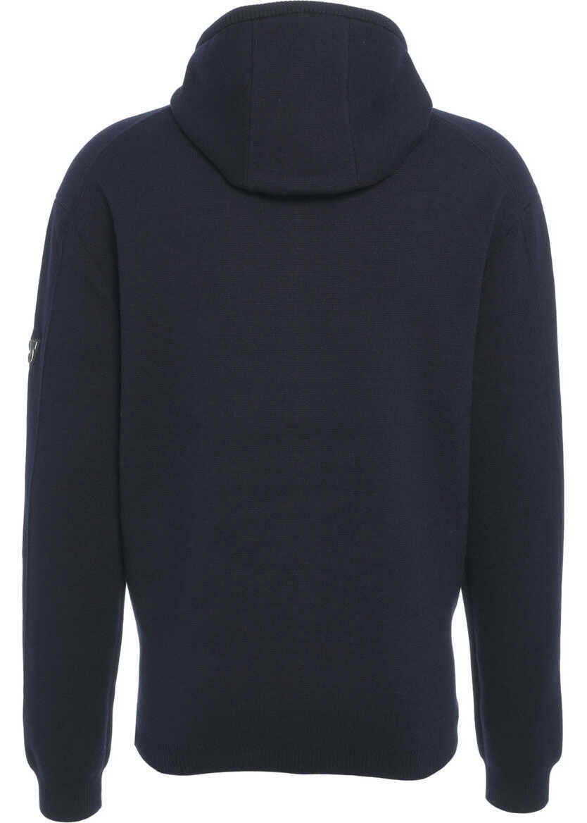 Jachete AlphaTauri Knit hooded jacket Blue Barbati (BM 19031014) 3