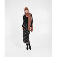 Fuste lungi Otto d ame Dama - Fuste lungi Otto d ame Midi skirt with floral pattern Black Femei (BM 19031029) - B-mall.ro
