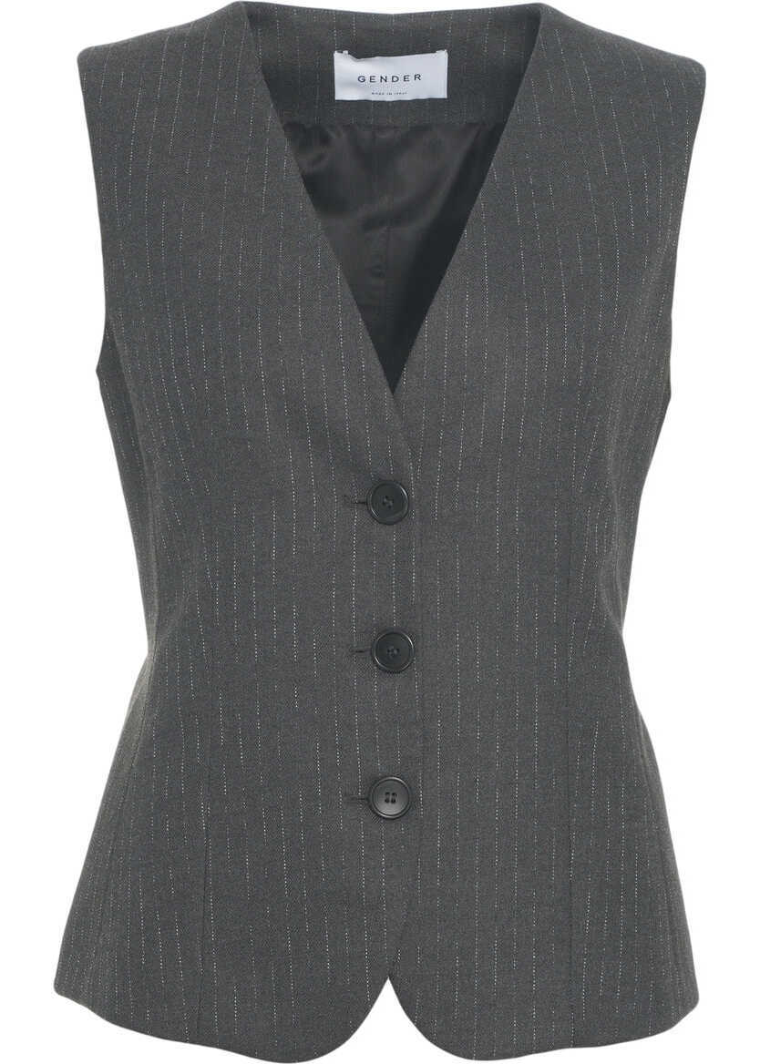 Veste Gender Vest with pinstripes Grey Femei (BM 19031035) 2