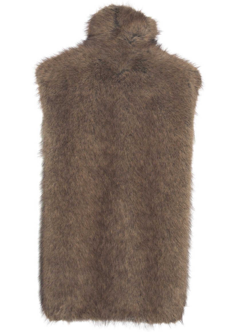 Veste Liu Jo White Faux fur vest Brown Femei (BM 19031050) 3