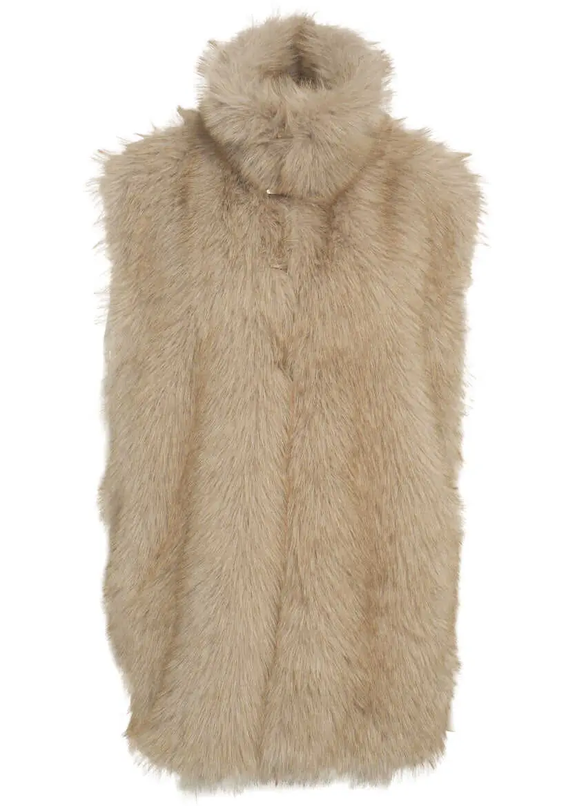 Veste Liu Jo White Faux fur vest Beige Femei (BM 19031050) 2