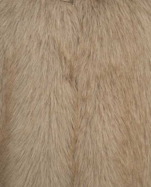 Veste Liu Jo White Faux fur vest Beige Femei (BM 19031050) 5