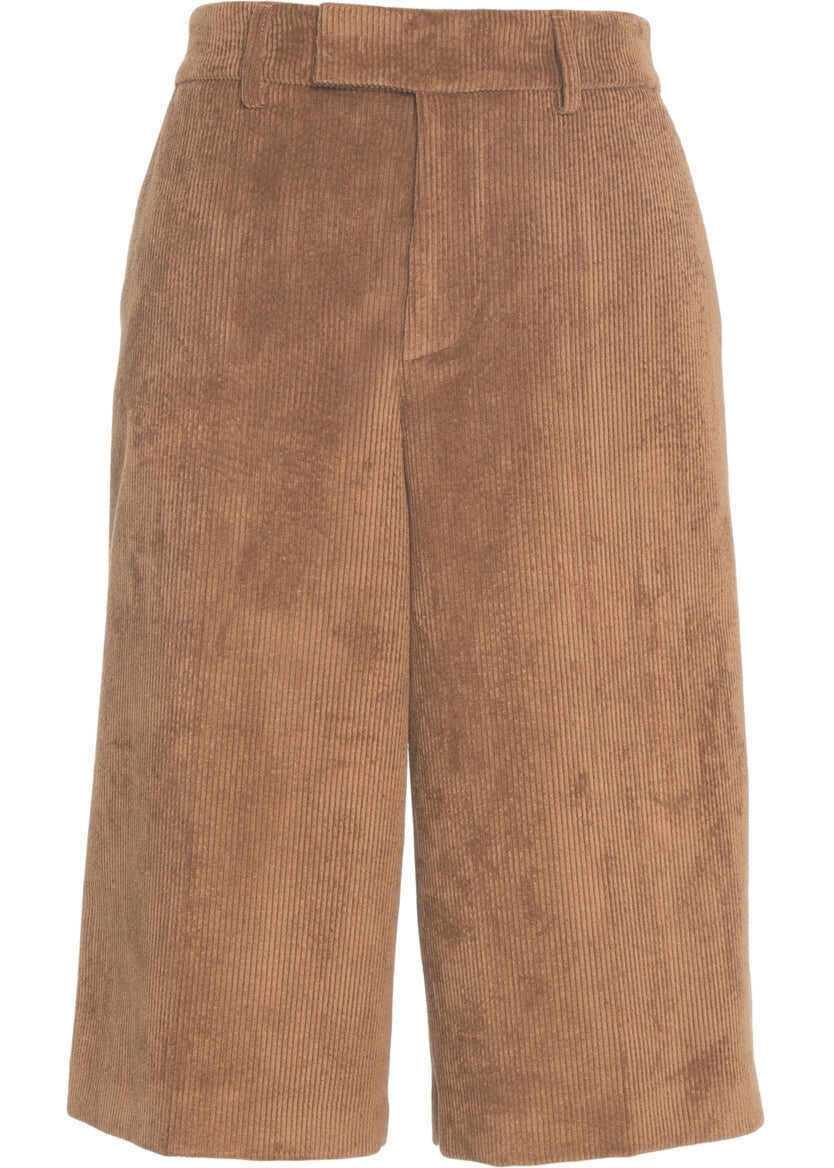 Pantaloni casual Gender Corduroy bermuda shorts Brown Femei (BM 19031089) 2