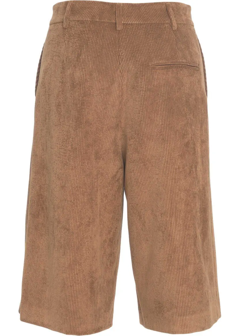 Pantaloni casual Gender Corduroy bermuda shorts Brown Femei (BM 19031089) 4