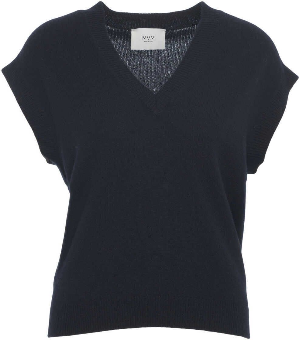 Pulovere casual MVM Cashmere knit vest Blue Femei (BM 19031128) 2