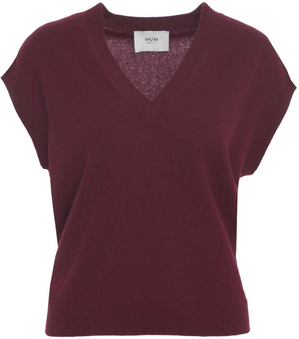 Pulovere casual MVM Cashmere knit vest Red Femei (BM 19031128) 2
