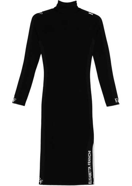 Rochii lungi Elisabetta Franchi Midi dress with roll neck Black Femei (BM 19031134) 1