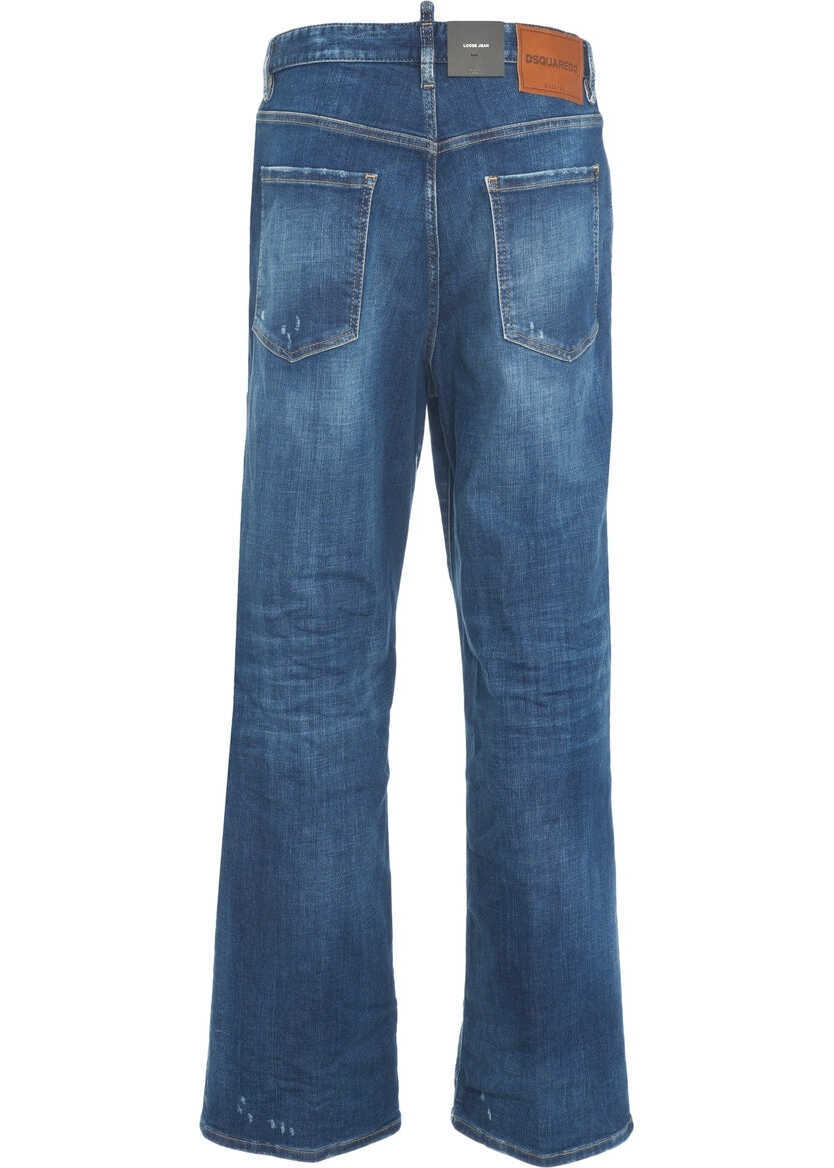 Blugi evazati DSQUARED2 Wide leg jeans Loose Blue Barbati (BM 19031152) 4