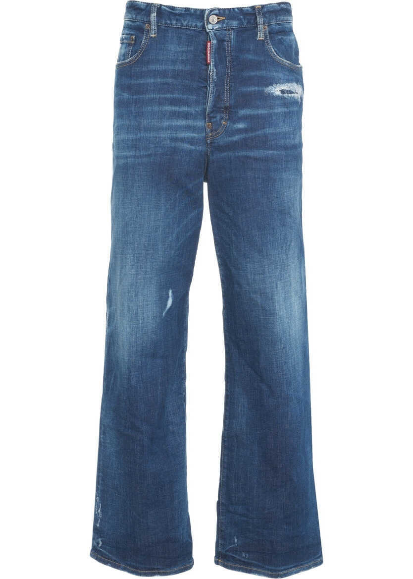 Blugi evazati DSQUARED2 Wide leg jeans Loose Blue Barbati (BM 19031152) 5