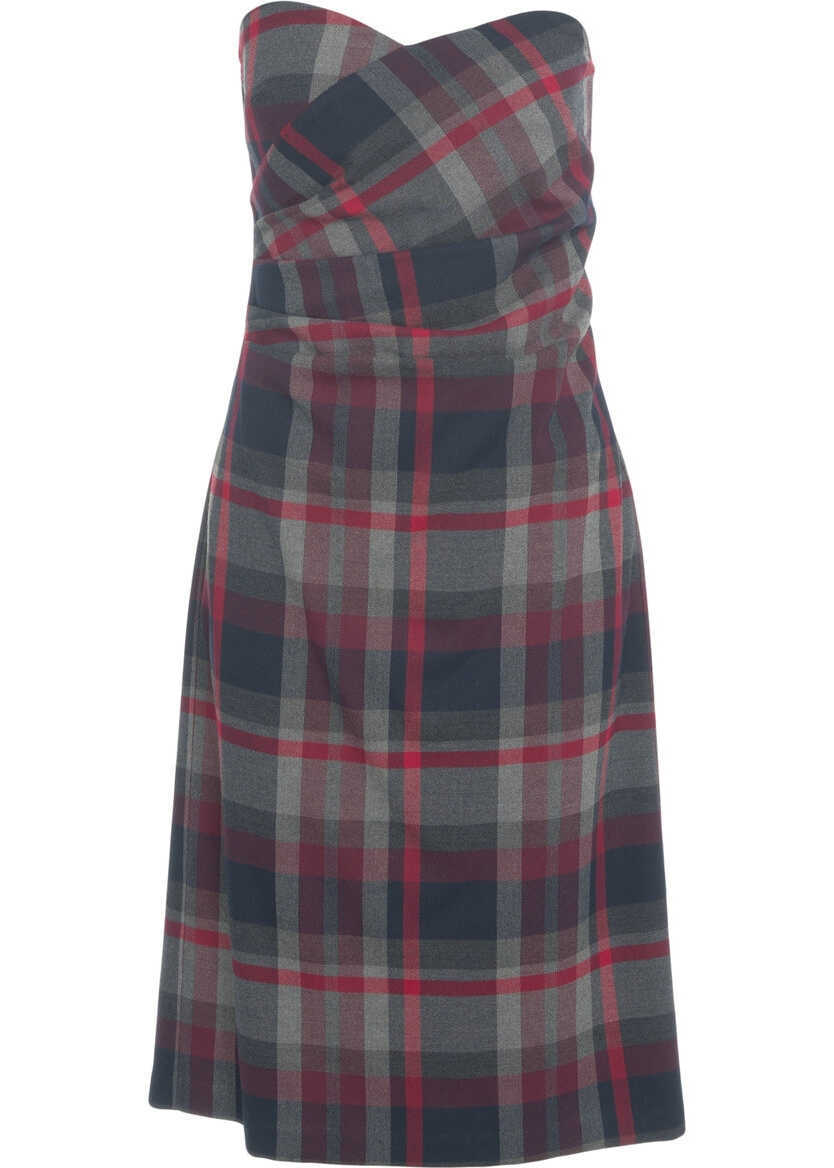 Rochii lungi Otto d ame Midi dress with check pattern Multicolor Femei (BM 19031161) 2