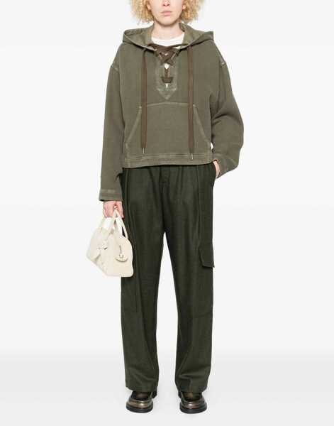 Bluze de trening Golden Goose Hoodie with lace-up details Green Femei (BM 19031185) 2