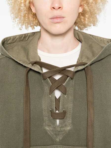 Bluze de trening Golden Goose Hoodie with lace-up details Green Femei (BM 19031185) 5
