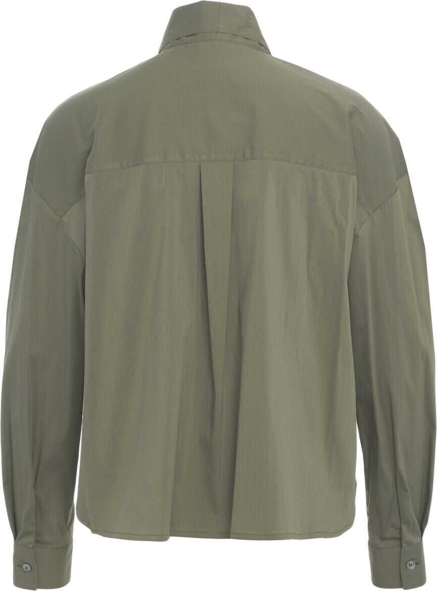 Bluze Himons Blouse with bow collar Green Femei (BM 19031194) 7