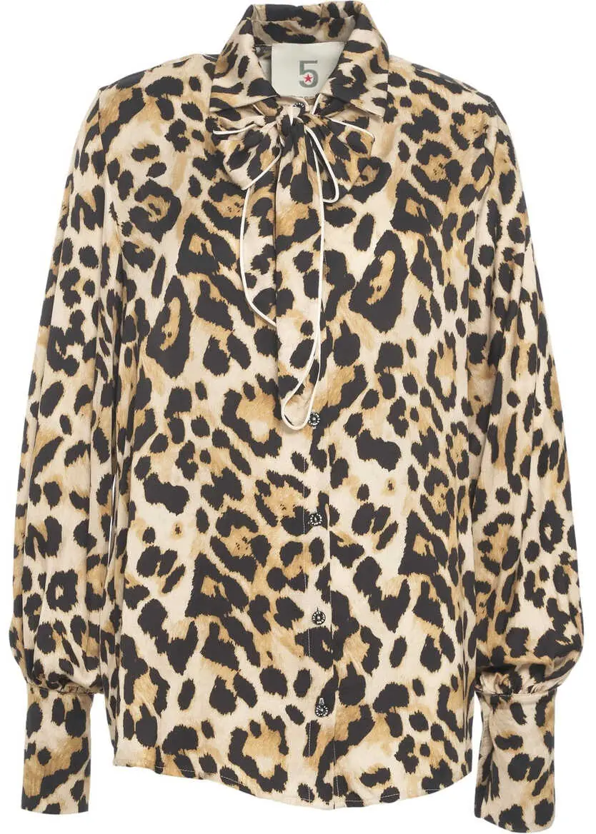 Bluze 5 Progress Blouse with bow collar Beige Femei (BM 19031197) 1