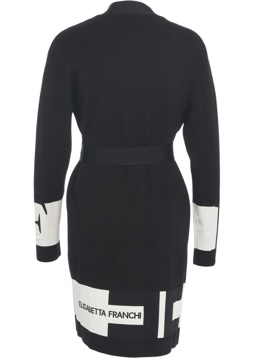 Cardigane Elisabetta Franchi Cardigan with waist belt Black Femei (BM 19031233) 3