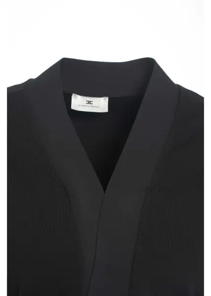 Cardigane Elisabetta Franchi Cardigan with waist belt Black Femei (BM 19031233) 4