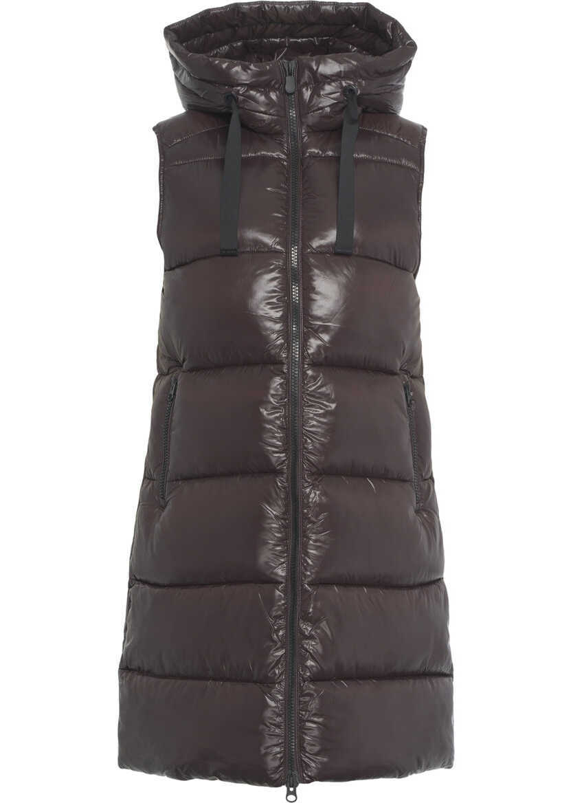 Geci de iarna Save the Duck Long quilted vest Brown Femei (BM 19031281) 1