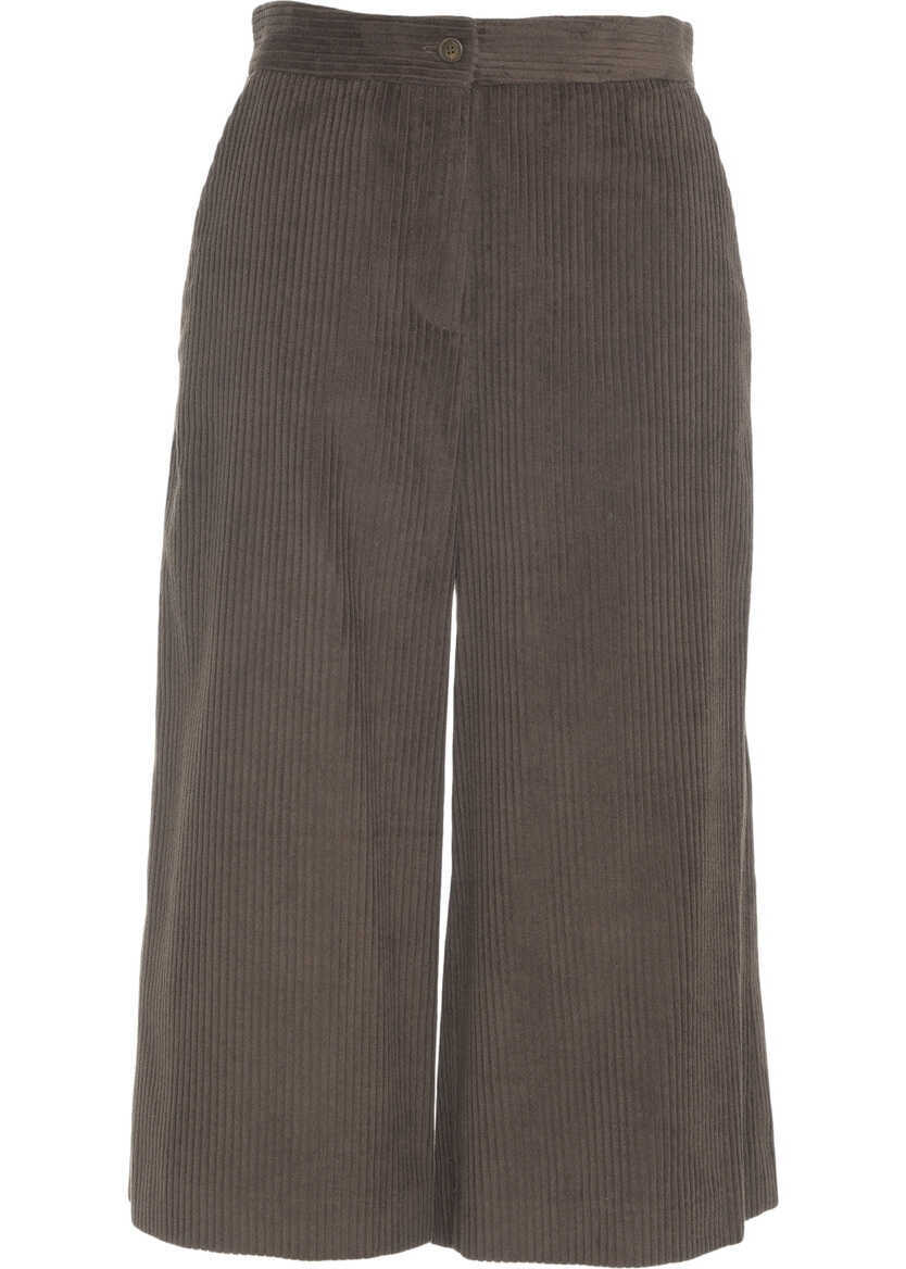Pantaloni casual Otto d ame Culotte Brown Femei (BM 19031305) 2