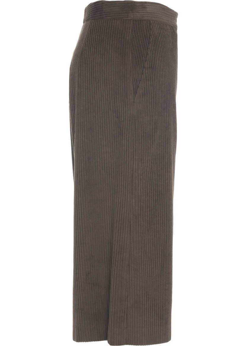 Pantaloni casual Otto d ame Culotte Brown Femei (BM 19031305) 3