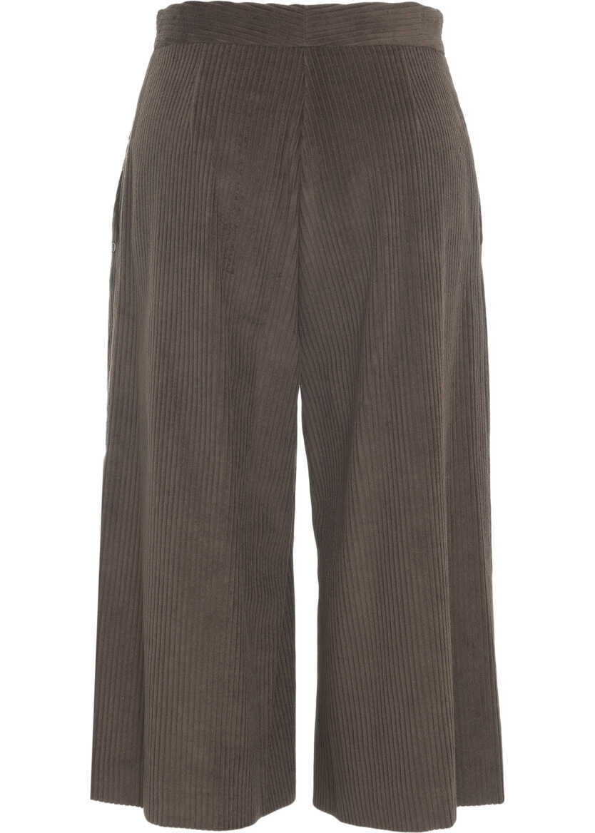 Pantaloni casual Otto d ame Culotte Brown Femei (BM 19031305) 4