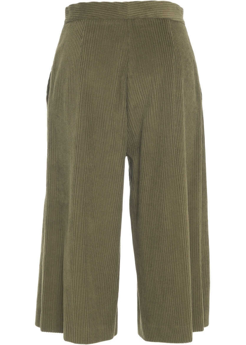 Pantaloni casual Otto d ame Culotte Green Femei (BM 19031305) 4
