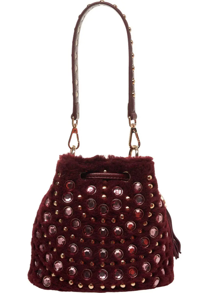 Genti de mana LA CARRIE Faux fur bucket bag Andromeda Red Femei (BM 19031308) 4