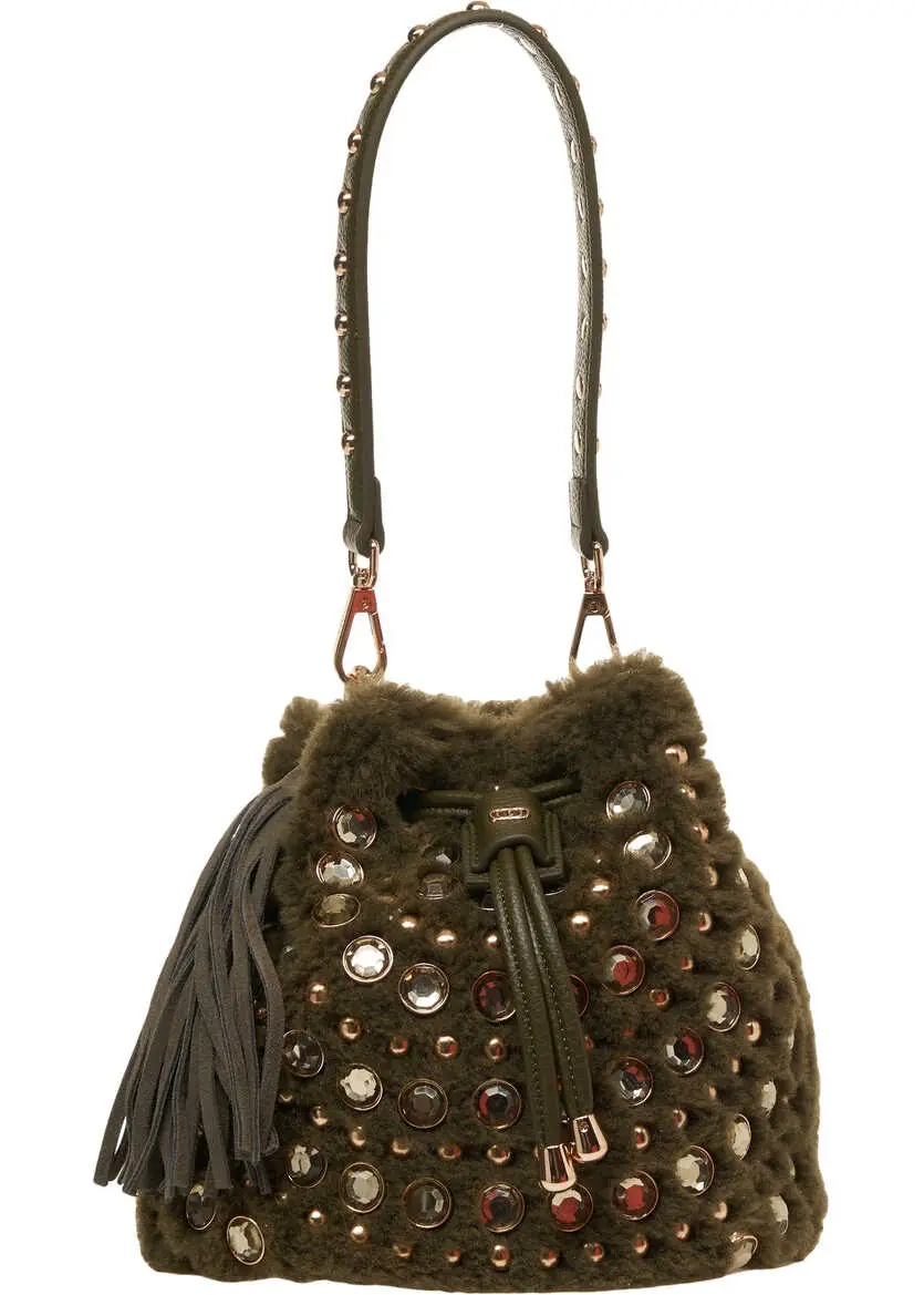 Genti de mana LA CARRIE Faux fur bucket bag Andromeda Green Femei (BM 19031308) 2