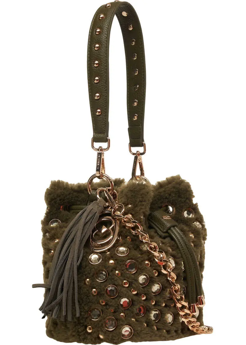 Genti de mana LA CARRIE Faux fur bucket bag Andromeda Green Femei (BM 19031308) 3
