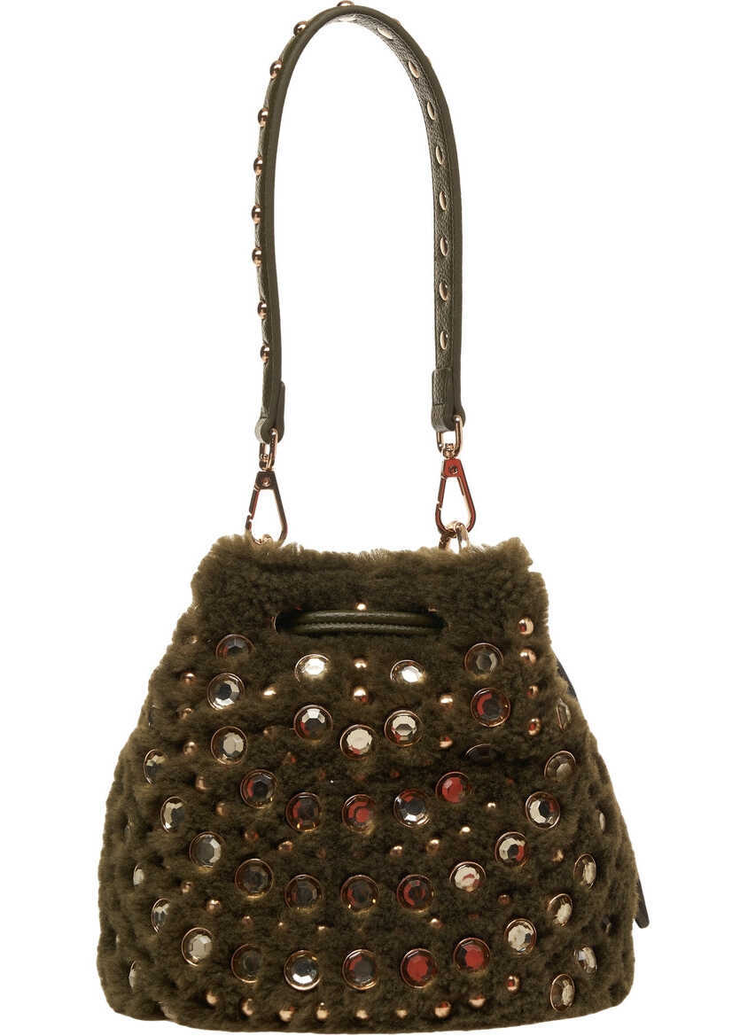 Genti de mana LA CARRIE Faux fur bucket bag Andromeda Green Femei (BM 19031308) 4
