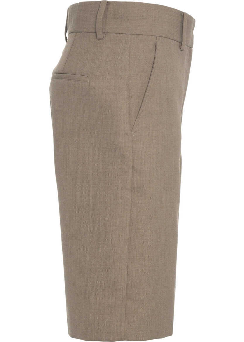 Pantaloni casual Second Female Bermuda shorts Brown Femei (BM 19031314) 3
